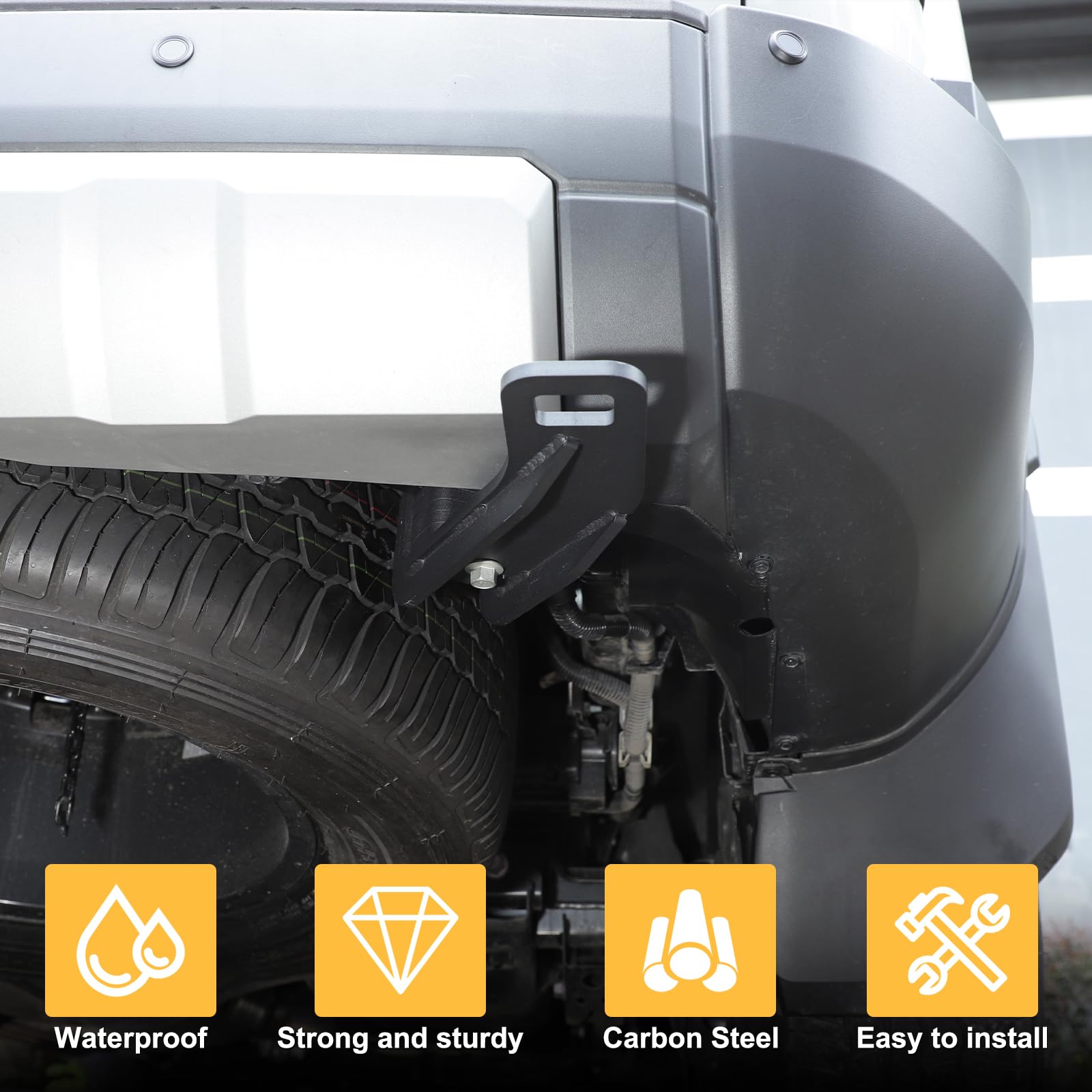 Car Tow Hook Tow Hitch Ring Compatible with Toyota Land Cruiser 250 Prado J250 LC250 2024 2025 Carbon — view 3