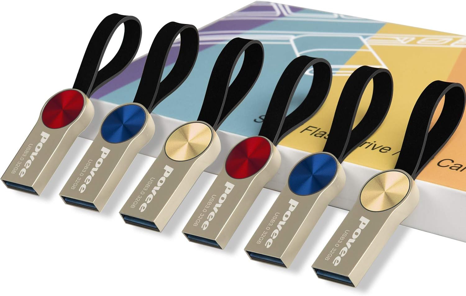 32GB USB 3.0 Flash Drive-6 Pack Metal USB3.0 High Speed Thumb Pen Drive Disk Memory Stick