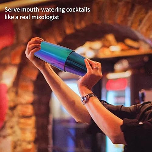 Miniatura 5 de Boston - Juego de coctelera de bar, latas Boston ponderadas, kit de camarero con coctelera mixta de 18 onzas y 28 onzas, colador Hawthorne, jigger