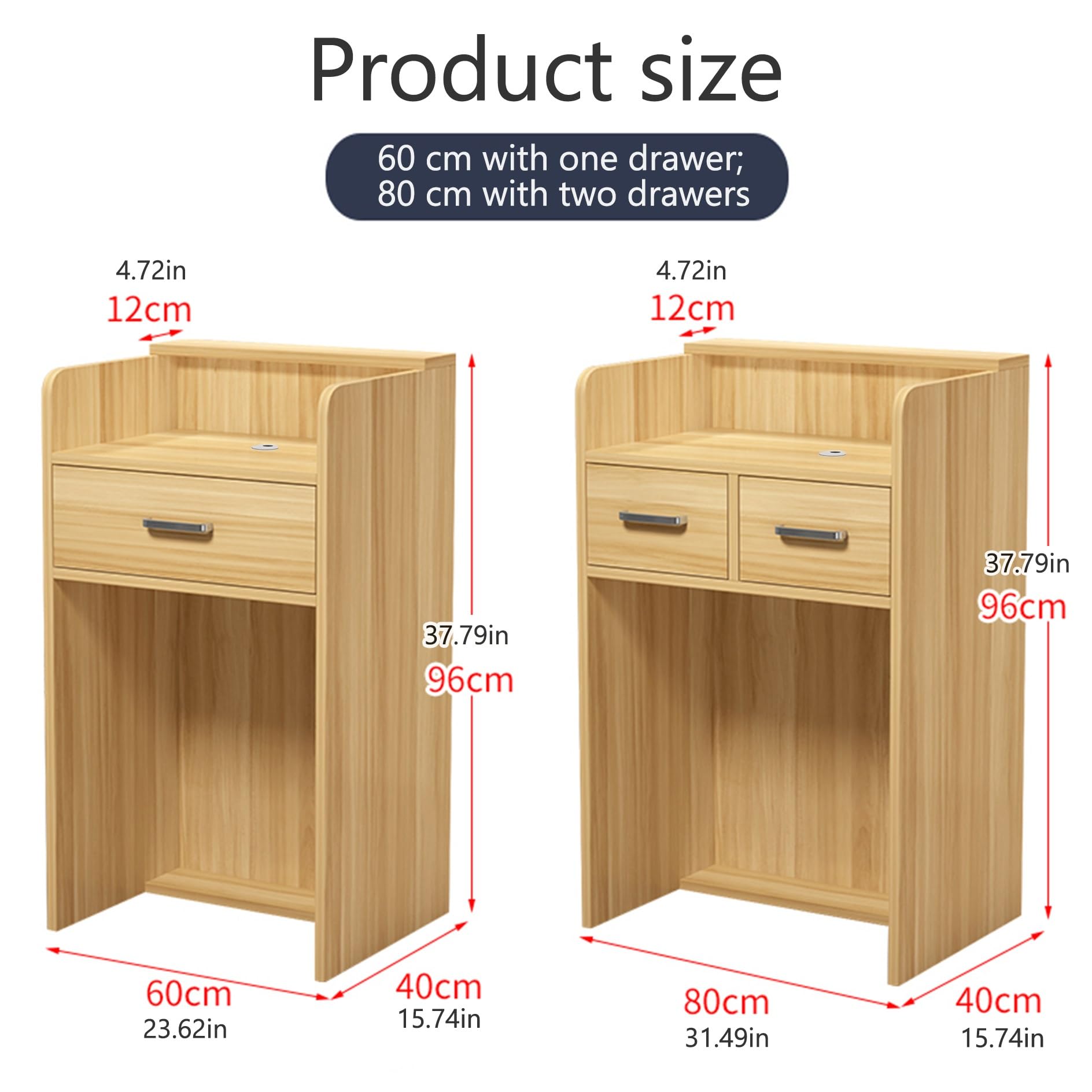 MDF Reception Desk Cassiere Contatore & Segretaria Scrivania con Fori di Gestione dei Cavi Elegante Ufficio & Home Mobili Moderno Carino Cabinet per nizing Forniture