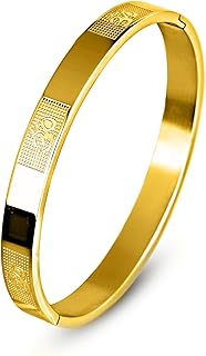 MEENAZ Stainless Steel Aum Bracelet for Men Stainless Steel | Om Kada for men Hindu for Boys Gold plated Kadas | Waterproo...