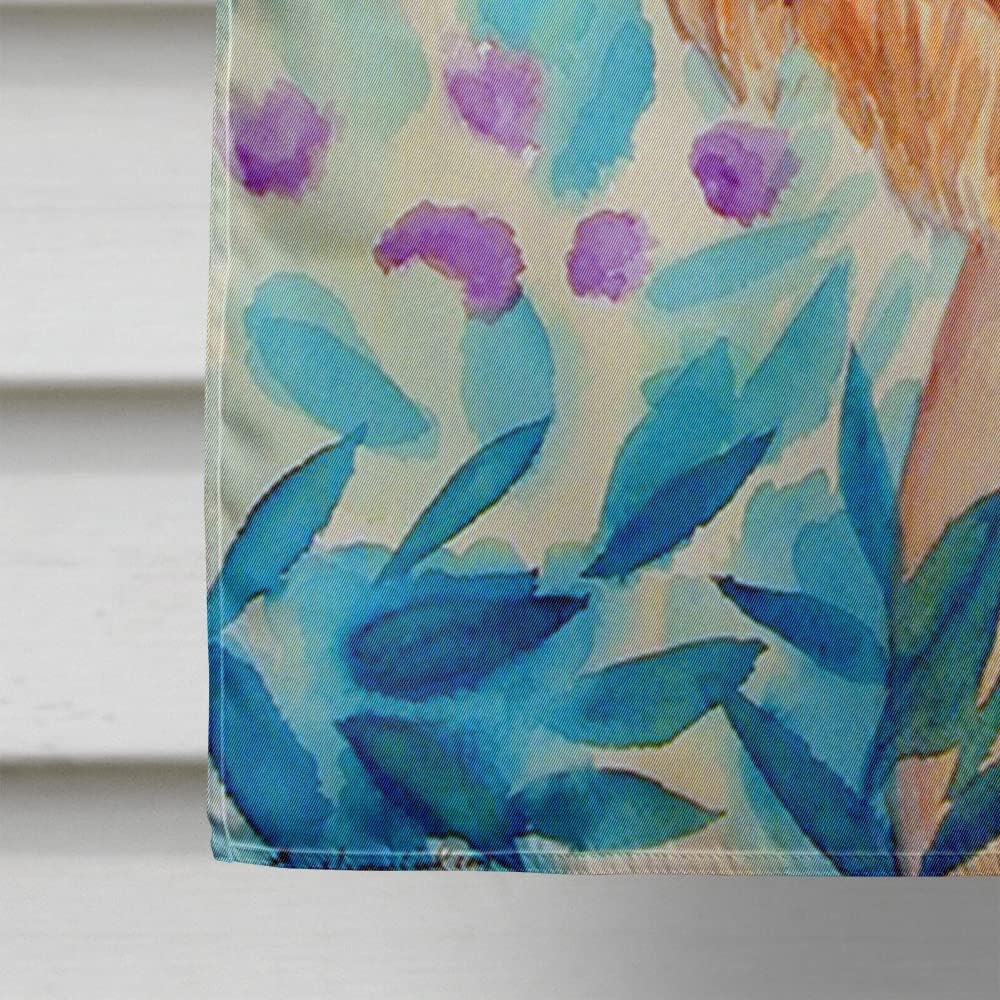 Caroline's Treasures 7007CHF Airedale Terrier in Flowers House Flag Large Porch Sleeve Pole Decorative Outside Yard Banner Artwork Wall Hanging, Polyester, House Size, Multicolor