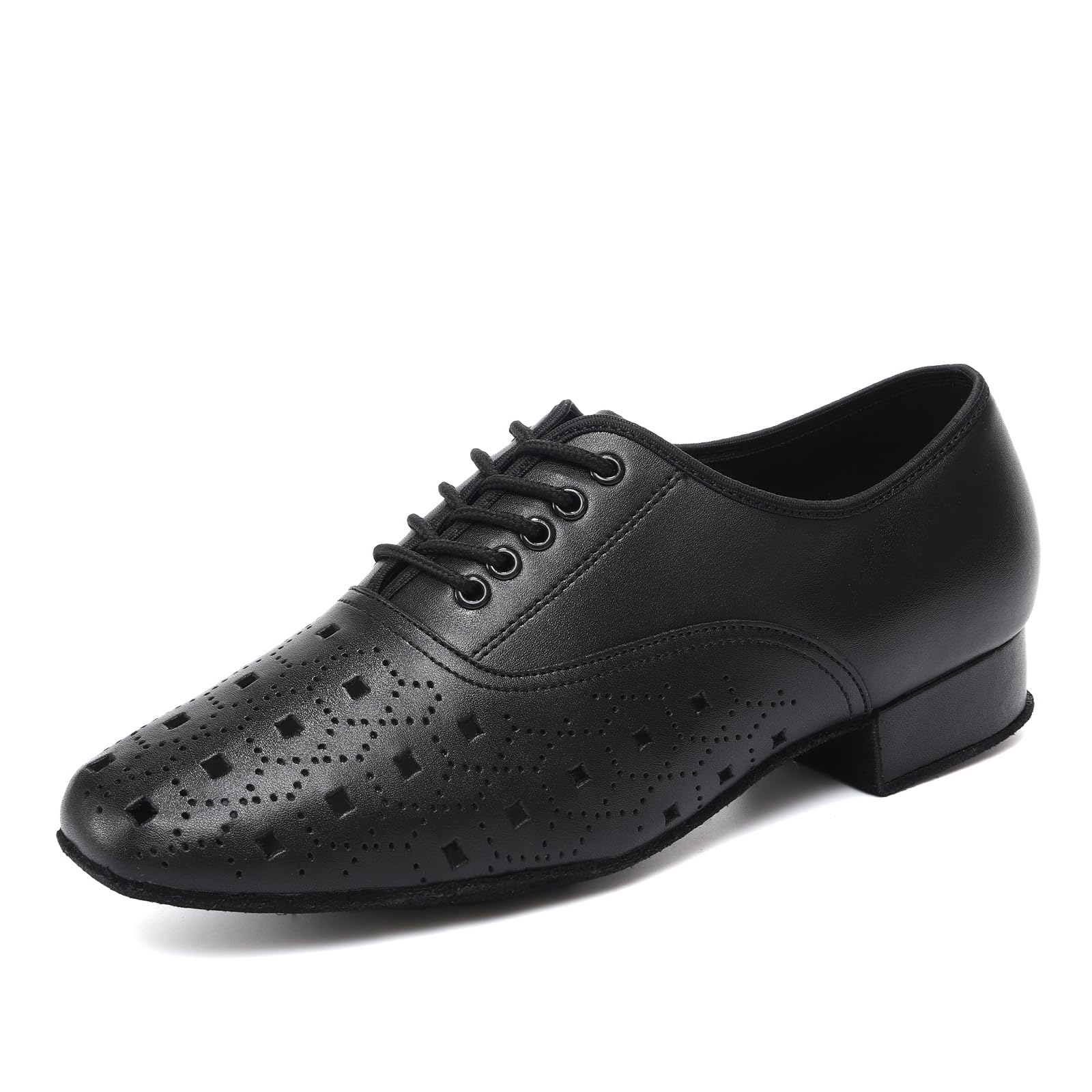 Zapatos de Baile Latino para Hombres Tacón Bajo Cordones Moderno Zapatos de Baile Práctic Tango Salsa Jazz