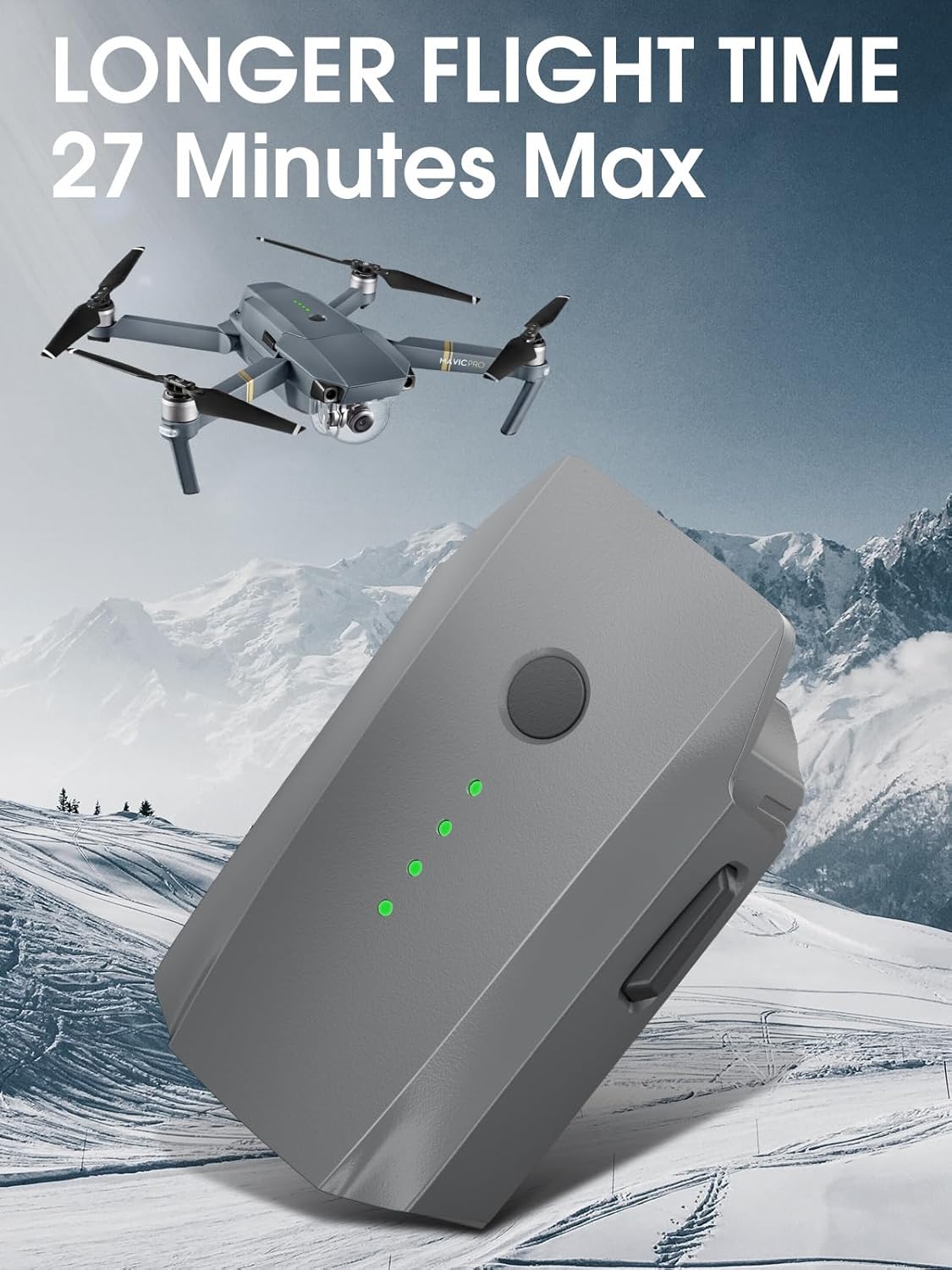 Homesuit Mavic Pro Battery 2 Pack, 3830mAh 11.4V Intelligent Flight Replacement Battery for DJI Mavic Pro/Platinum/Alpine White Drone - Image 4