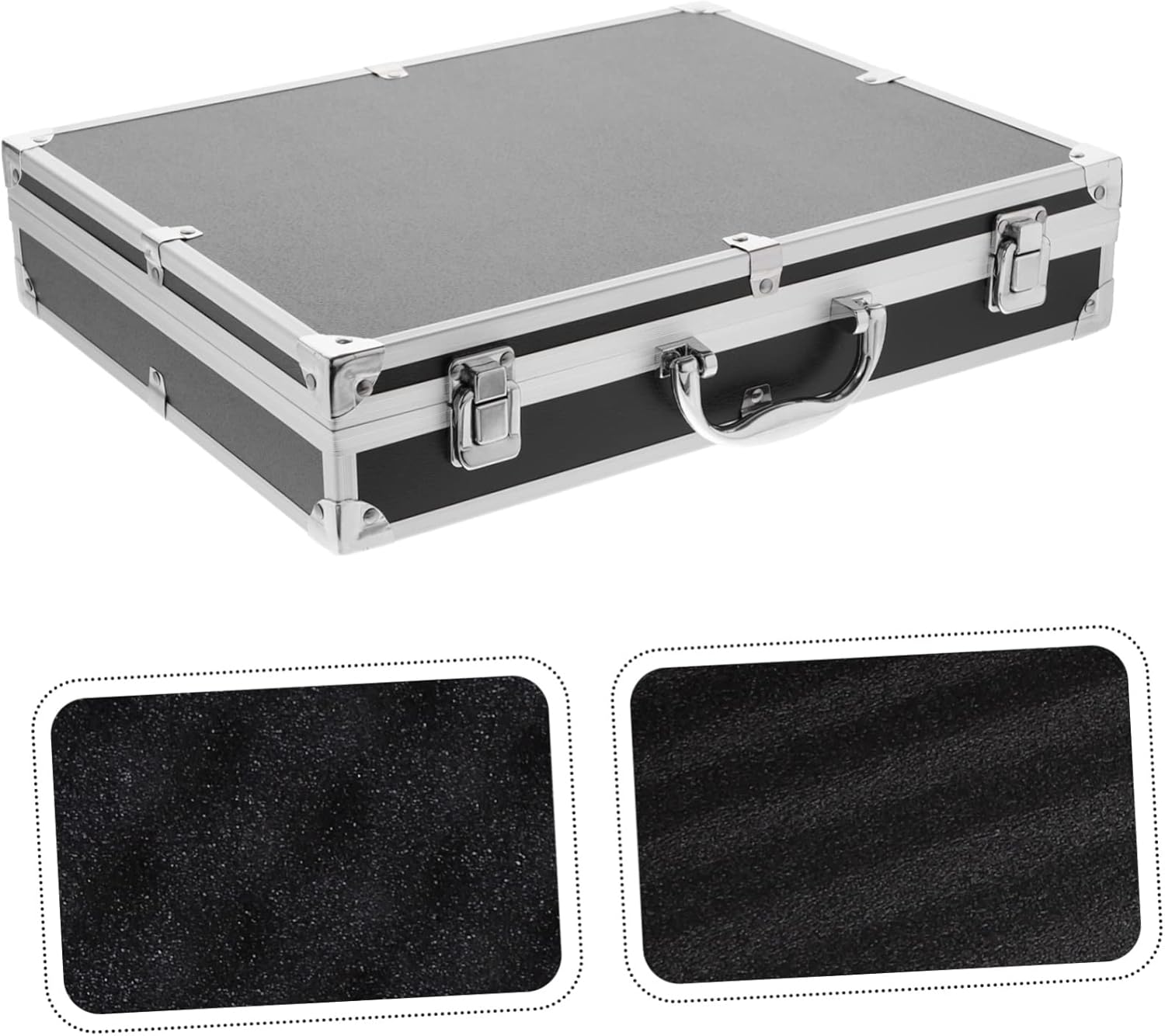Mikinona Tool Box Attache Case Aluminum Alloy Box Large Capacity Portable Organizer