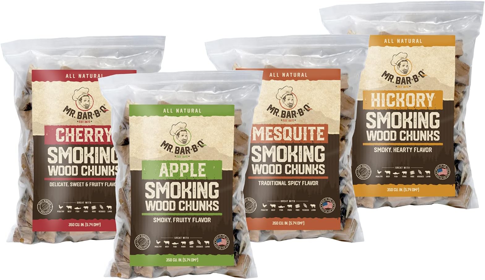 Mr. Bar-B-Q Wood Chunks 4-Pack Variety