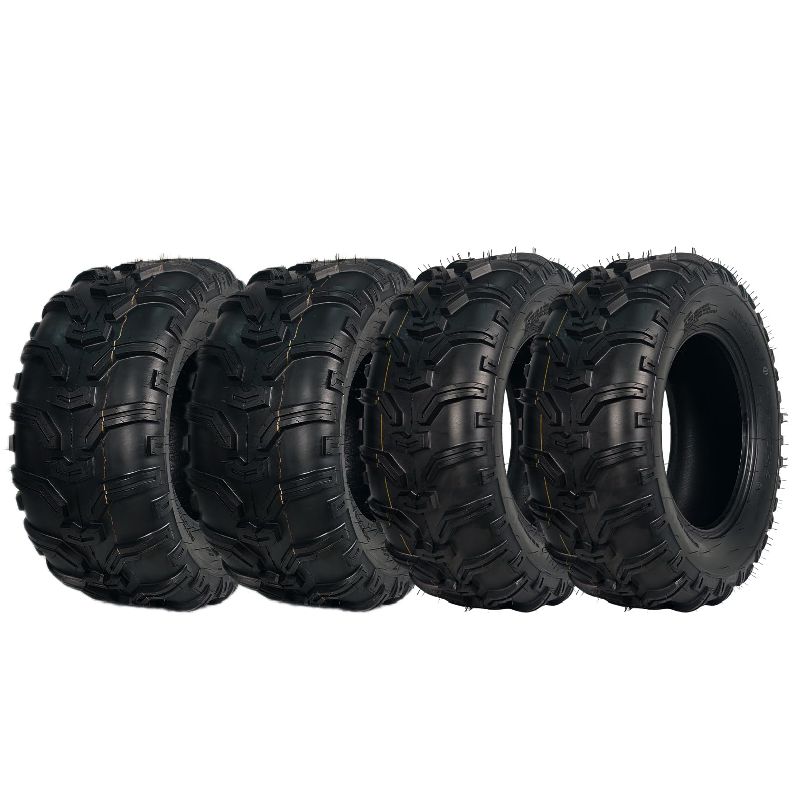 GarveeTech ATV/UTV Tires, Set of 4-24x8-12 Front &amp; 24x10-11 Rear All-Terrain Tires, 6PR Tubeless, for Off-Road, Mud, Dirt and Trails