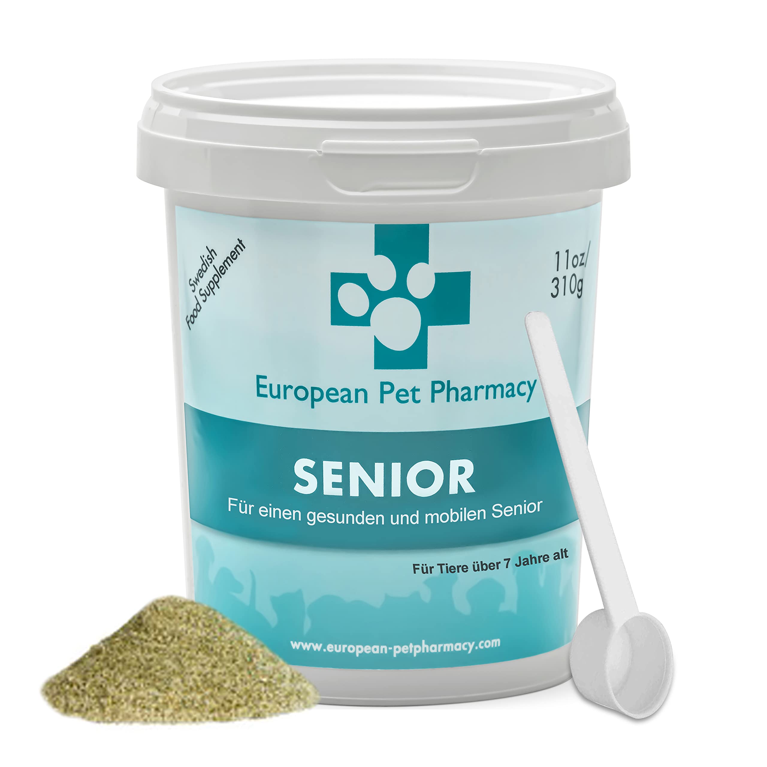 European Pet Pharmacy SENIOR Dog Joint Supplements for Senior Dogs – Dog Arthritis Pain Relief Anti Inflammatory – Glucosamine Chondroitin MSM – For Sore Stiff Dogs Age 7+ Years, 310g Powder