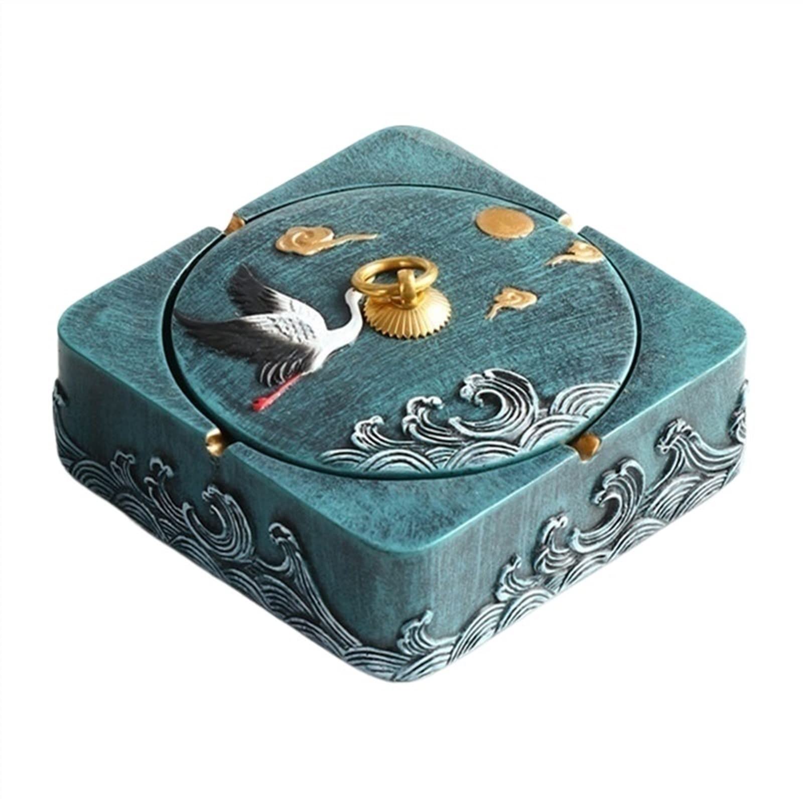 Gthtuhfd Ash Tray New Chinese Style Zen Creative Trend Home Living Room Coffee Table With Cover Large Ashtray Ash Collector Ashtray For Outside Patio