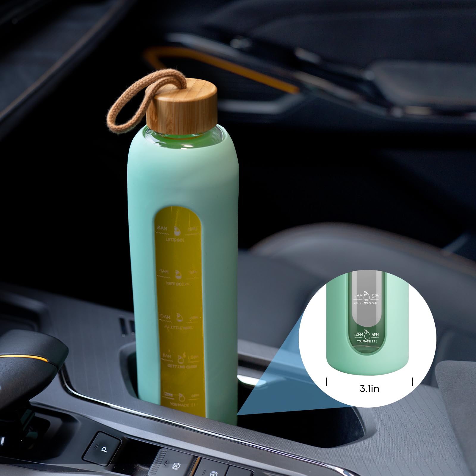 Sursip 16 Oz Glass Juice Bottles 12 Pack With Lids & Straws Leak - View #3