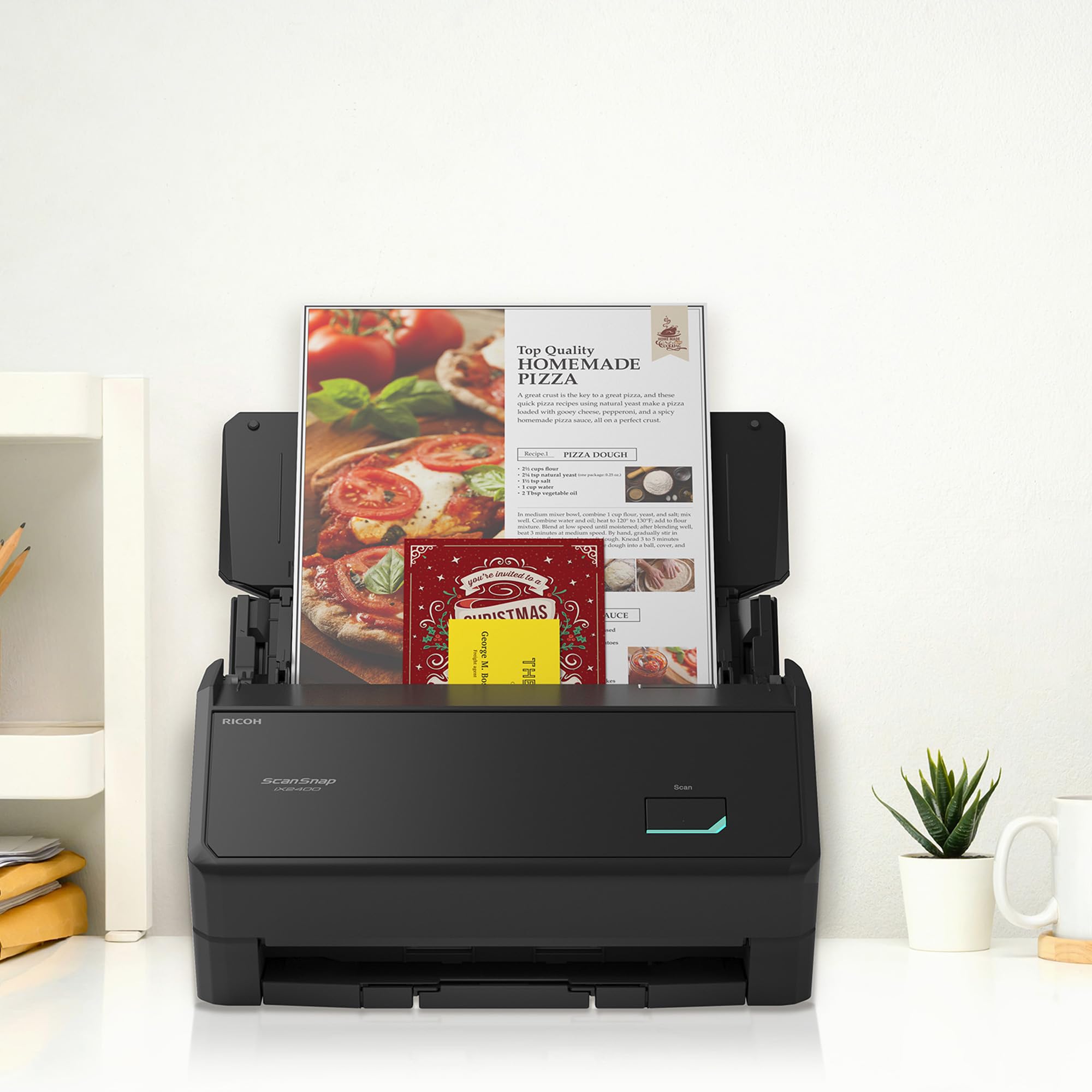 Ricoh ScanSnap iX2400 Dokumentenscanner A4 Duplex Touch-Screen USB3.2 Desktop-Scanner (45 S/min / 90 B/min) mit ADF Schwarz