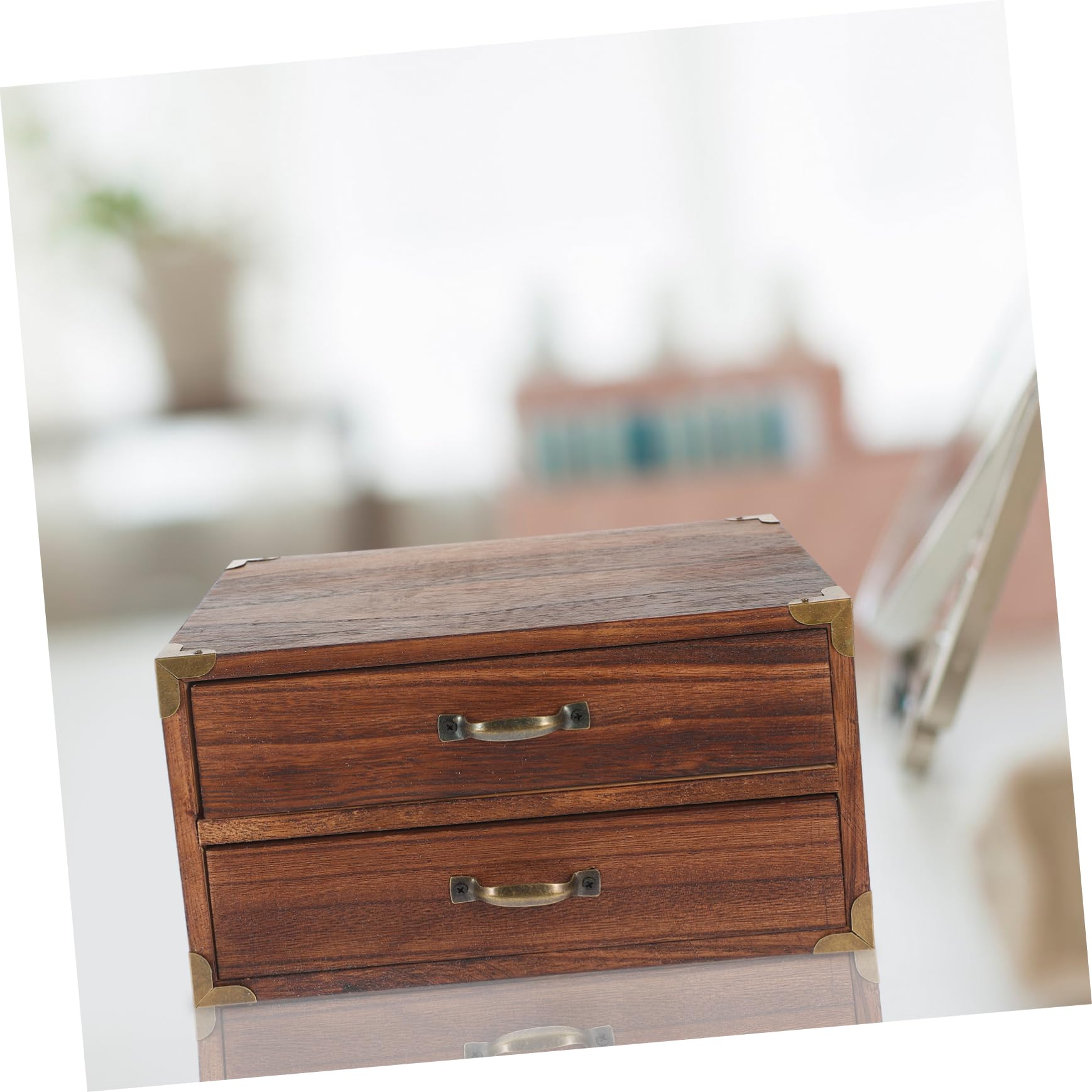 Scatola portaoggetti da scrivania in legno, elegante organizer con cassetti per ufficio o casa, perfetta per oggetti artigianali, piccoli oggetti e decorazioni rustiche
