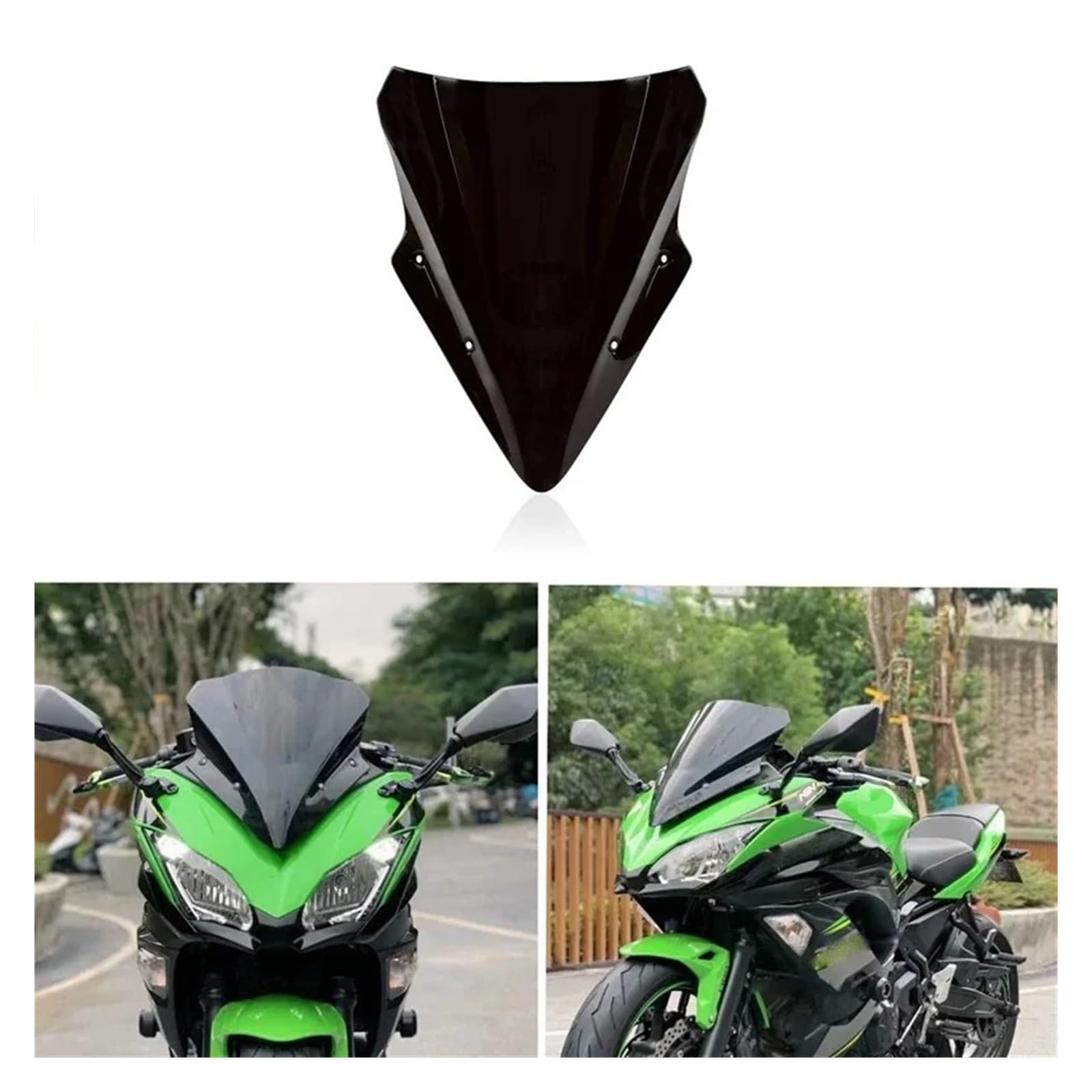 Accessori Per Moto Parabrezza Parabrezza Deflettore Antive-nto A Doppia Bolla Per Kawasaki Ni&nja 650 ER6F 2017 2018 2019 Deflettori
