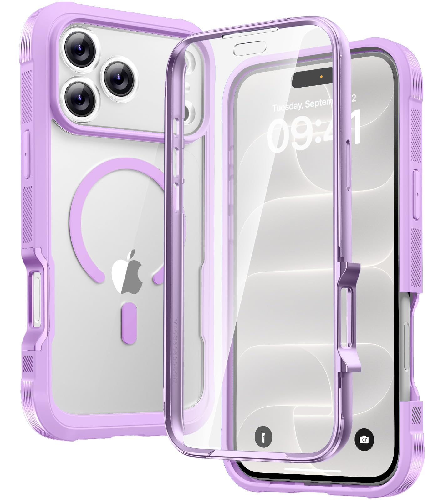 Diaclara Magnetic &amp; Screen Protector for iPhone 18 Pro Max Case,Purple