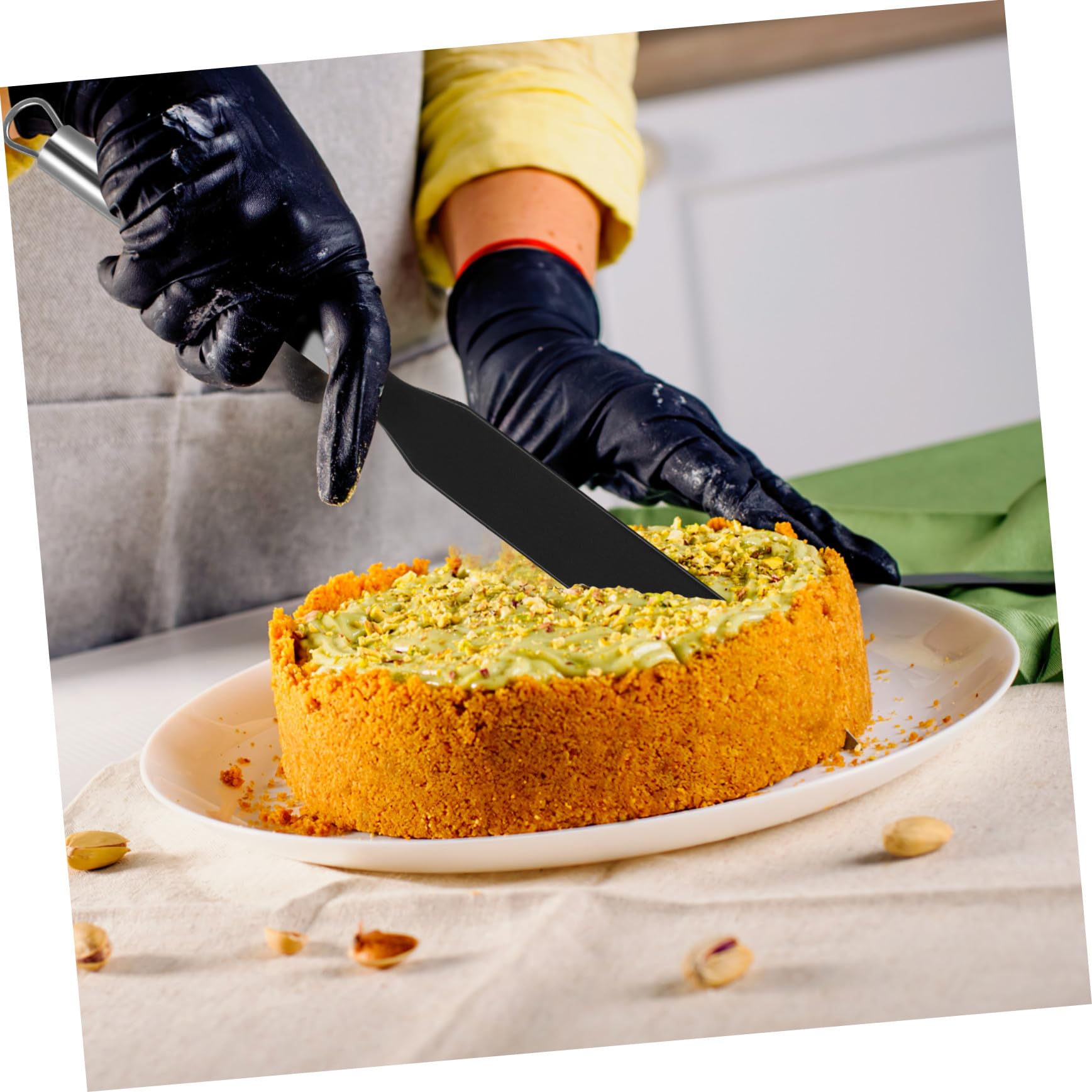 Mikikit Spatule en Acier Inoxydable et Nylon pour Pâtisserie Ensemble 2 Pièces Ustensiles Cuisine Sûrs et Pratiques pour Restaurant et Boulangerie Couleur Argenté