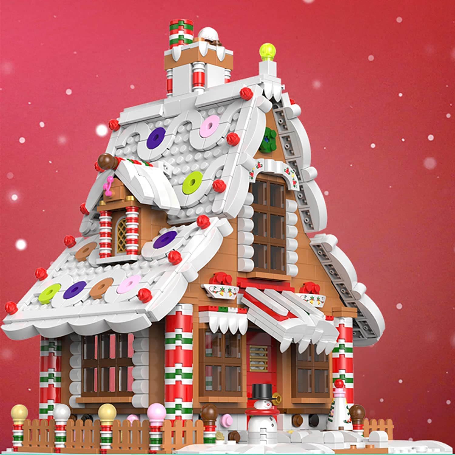 hahaspil Christmas Gingerbread House Ornaments Building Set Toys, ​with Led Light, for Kids, Boys, Girls & Adults, Christmas Decorations for Tabletop & Home, Advent Calendar 2025 (1620 Pieces)
