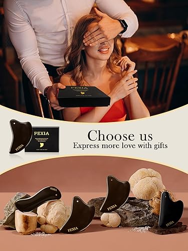 Miniatura 7 de FEXIA Gua Sha Herramientas Faciales Natural Amarillo Bian Piedra para Drenaje Linfático Masajeador SPA Masaje Facial Herramientas Cuidado de la Piel