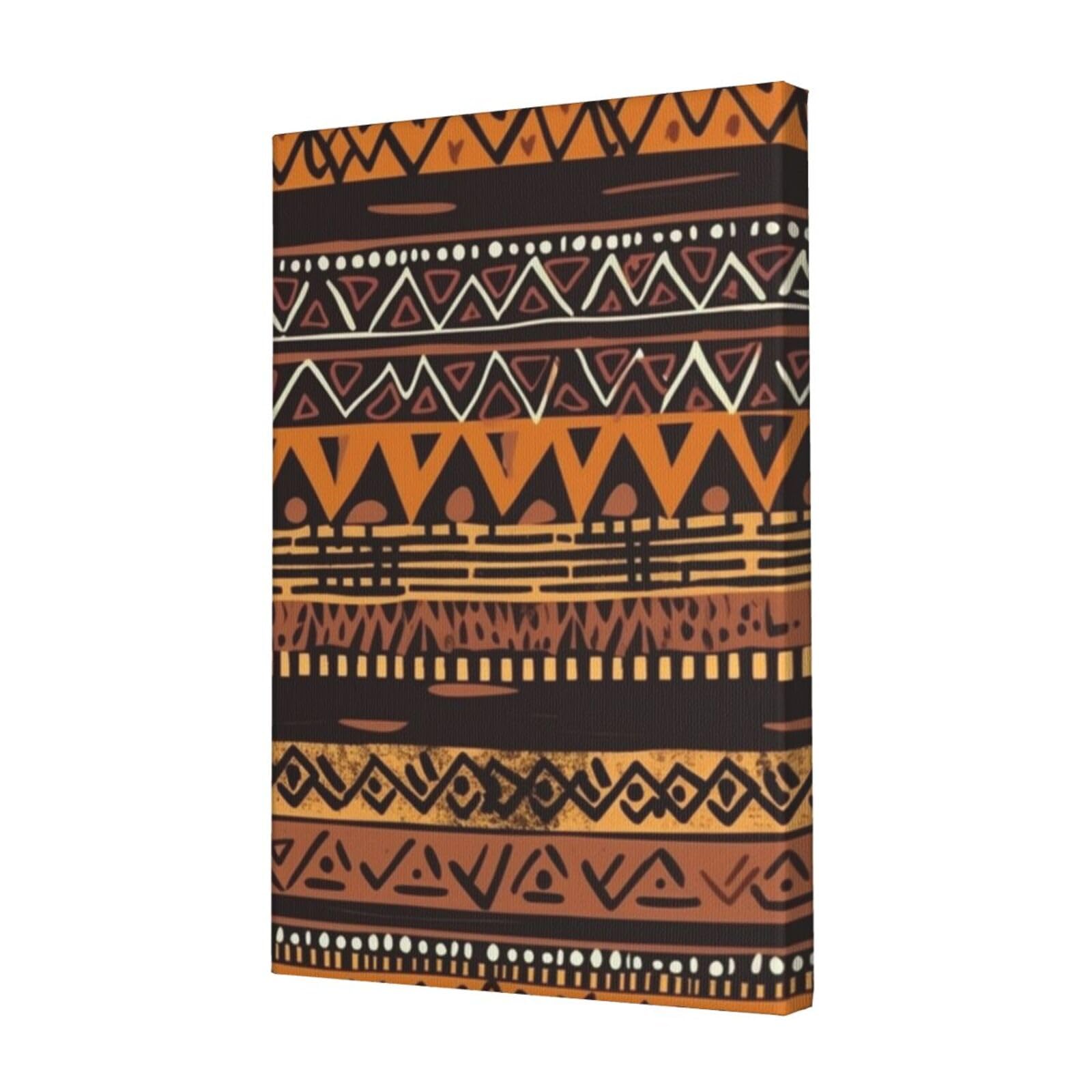 KLOPH African Mud Cloth Tribal Canvas Wall Art for Living Room 12"x18" Modern Artwork Painting for Bathroom Hanging Canvas Prints Aesthetic Wallart for Bedroom Kitchen Office Wall Decor