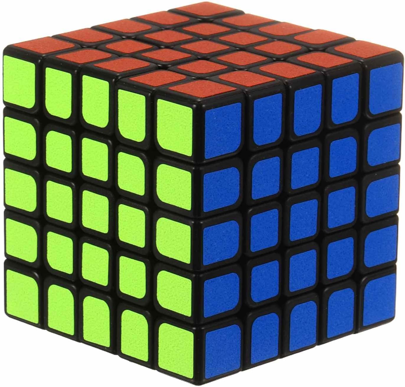 5 x 5 Speed Cube Classic Color-Matching Magic Puzzle Toy, 5 by 5 60mm Educational Mind Game Stickerless Magic Cube Perfect for Little & Adults (Black)