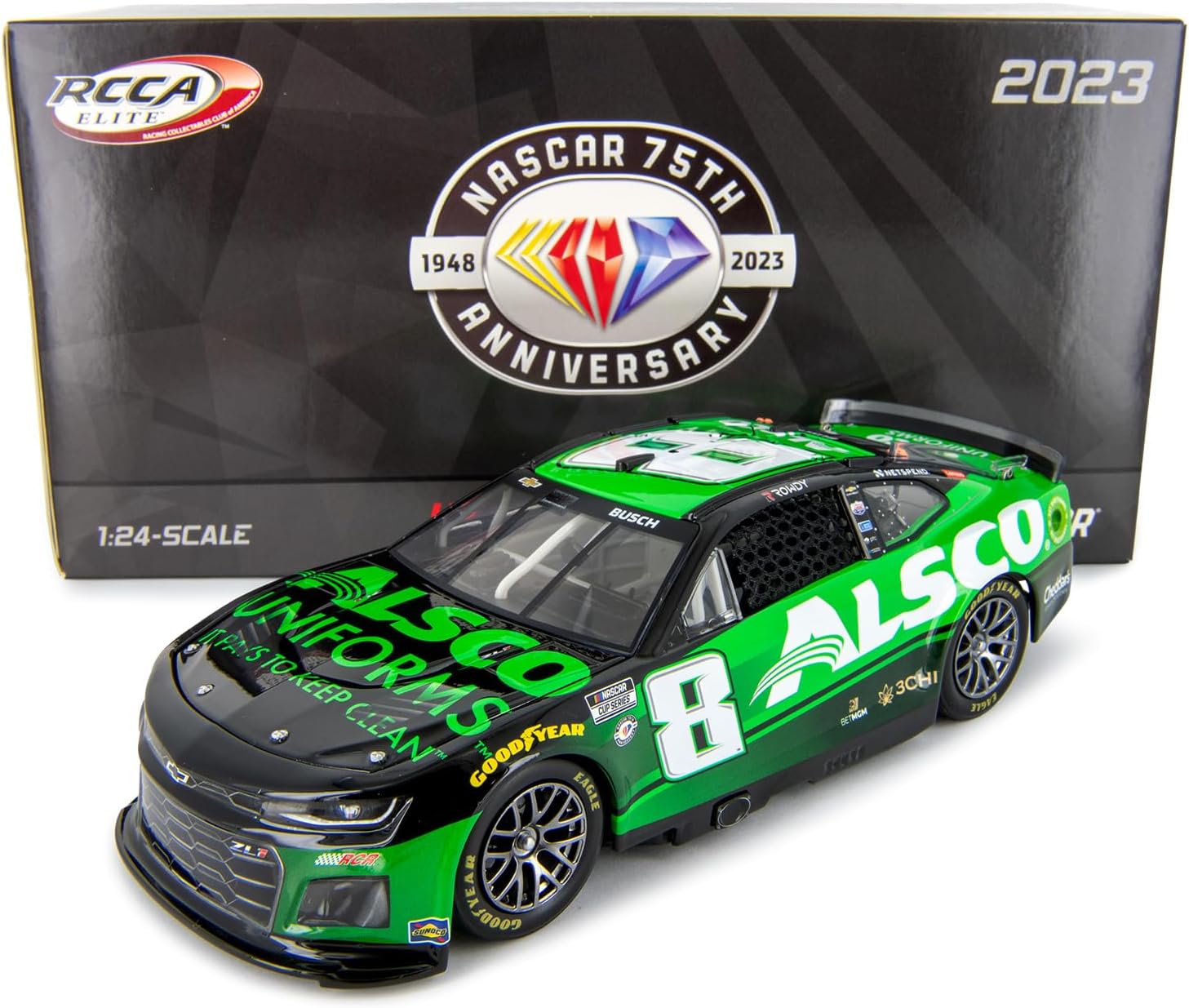Lionel Racing Kyle Busch Elite 2023 Alsco Diecast Car 1:24 Scale