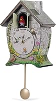 Vista 4 de Mark Feldstein Garden Cottage Singing Cardinal - Reloj de cuco con sonido de pared, 14 x 10