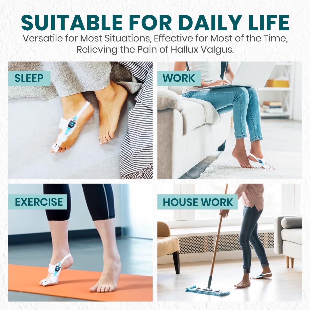 RFAQK Bunion Corrector for Women & Men, Orthopedic Bunion Relief Kit with Big Toe Separator, Spacers & Straighteners, Adjustable Toe Splint, Exercise Strap for Hallux Valgus Correction(1 Pcs)
