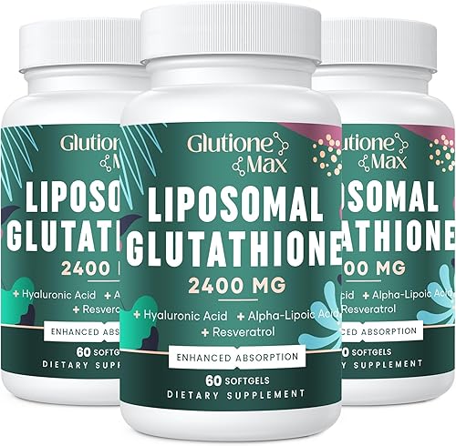 Miniatura 8 de Glutatión liposomal de 2400 mg  Absorción máxima  Suplemento de glutatión con ácido hialurónico, resveratrol, L  glutatión reducido, antioxidante