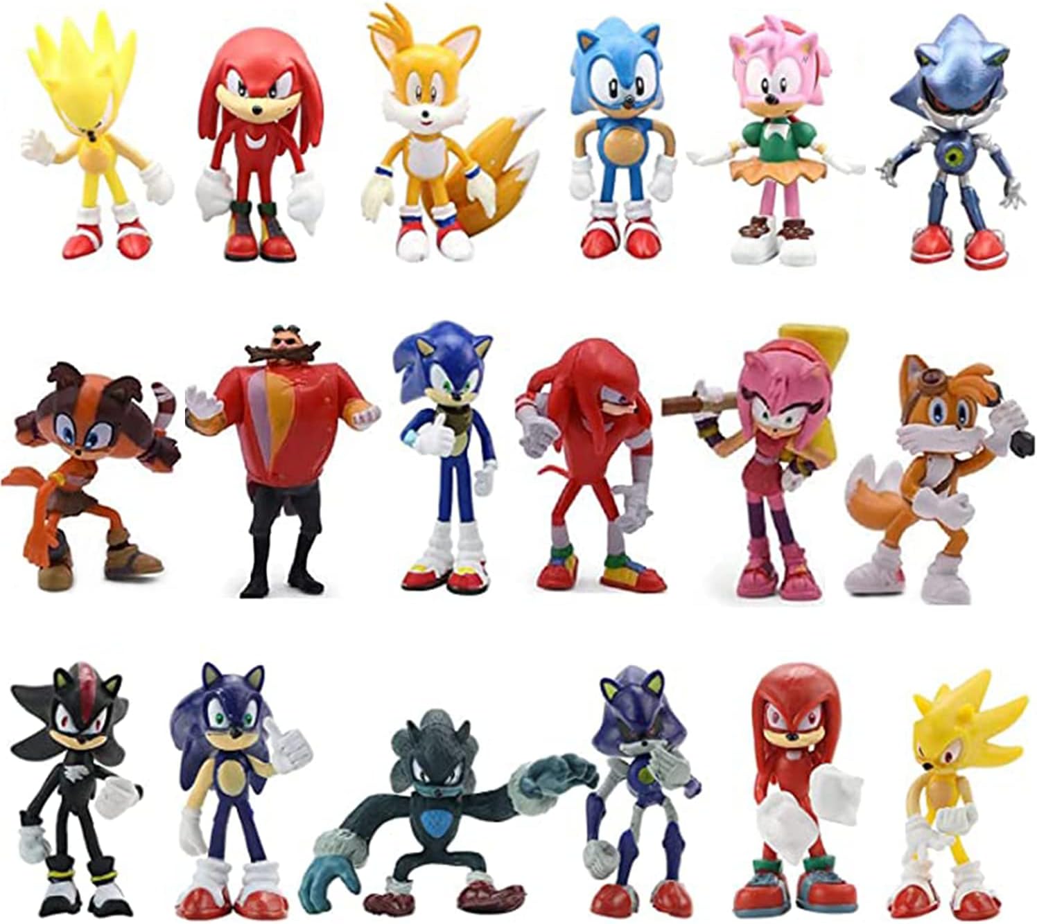18 PCS Sonic The Hedgehog Action Figures Toys,Sonic Toys