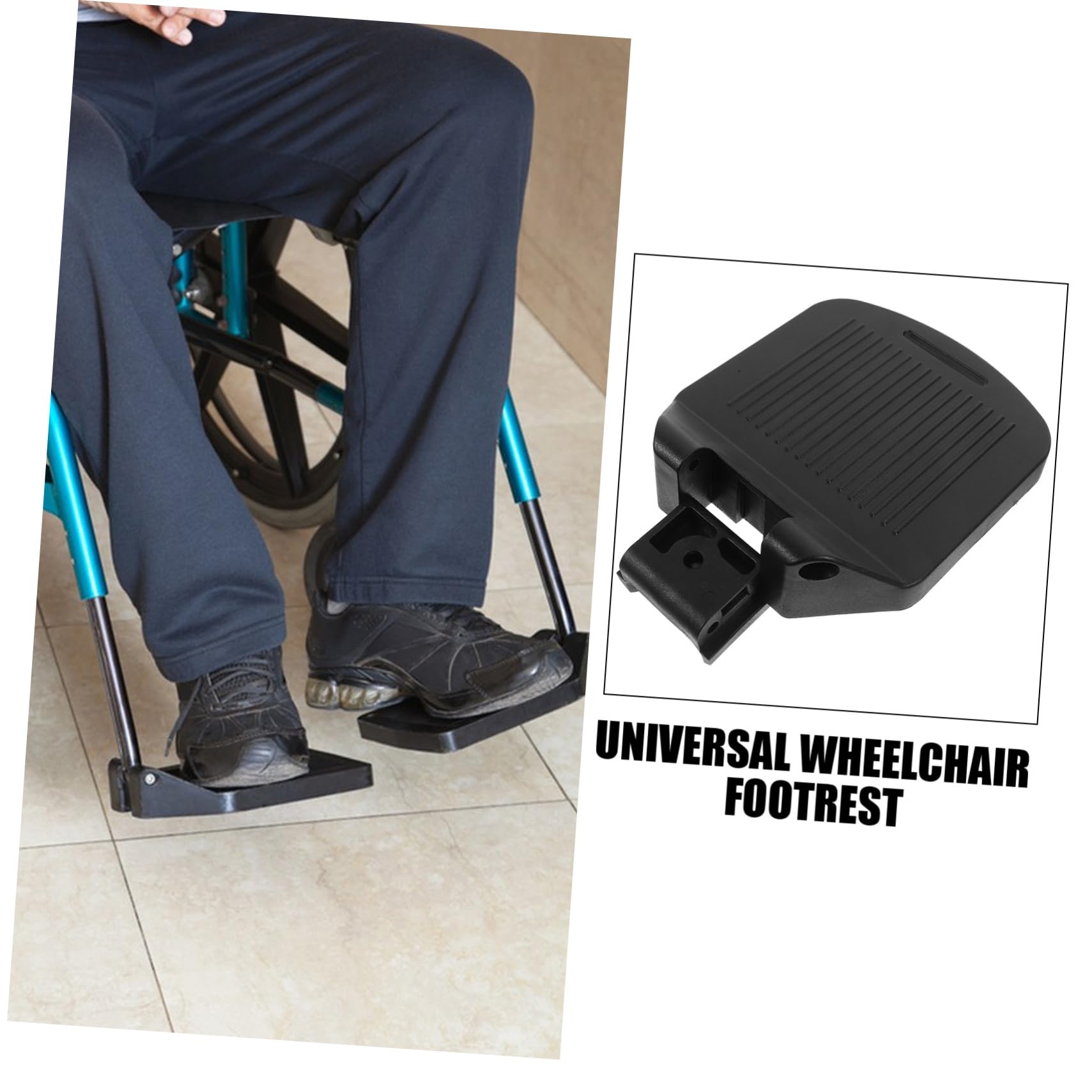 FRCOLOR 2 Reposapiés Ajustables para Silla de Ruedas Almohadilla Antideslizante y Soporte de Pa, Accesorios Confortables para Personas Edades
