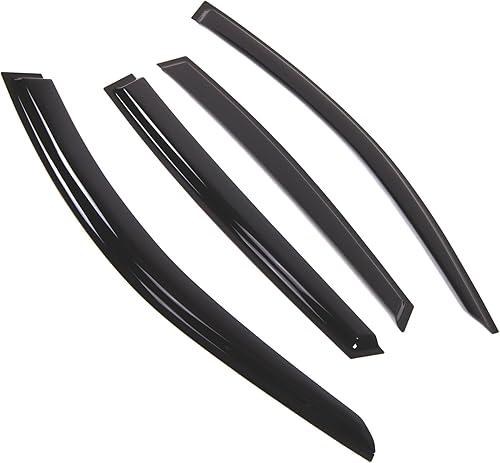 Tuningpros WD2-781B - Deflector de visera de ventana de montaje exterior, protector de lluvia, color humo oscuro, juego de 4 piezas compatible con disponible en Yaxa Colombia