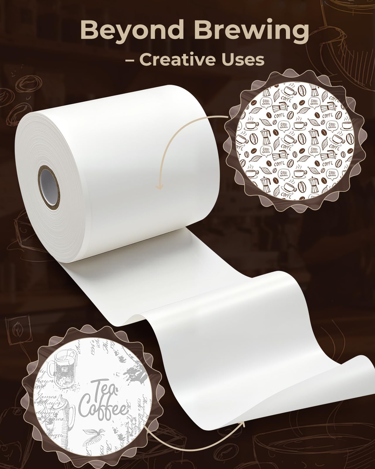 50766.0001 - Rollo de papel de filtro para cafetera Bunn Sure Immersion de 9 x 9 x 8 pulgadas, blanco, papel de filtro de alta densidad para filtración precisa y café transparente, ideal para uso