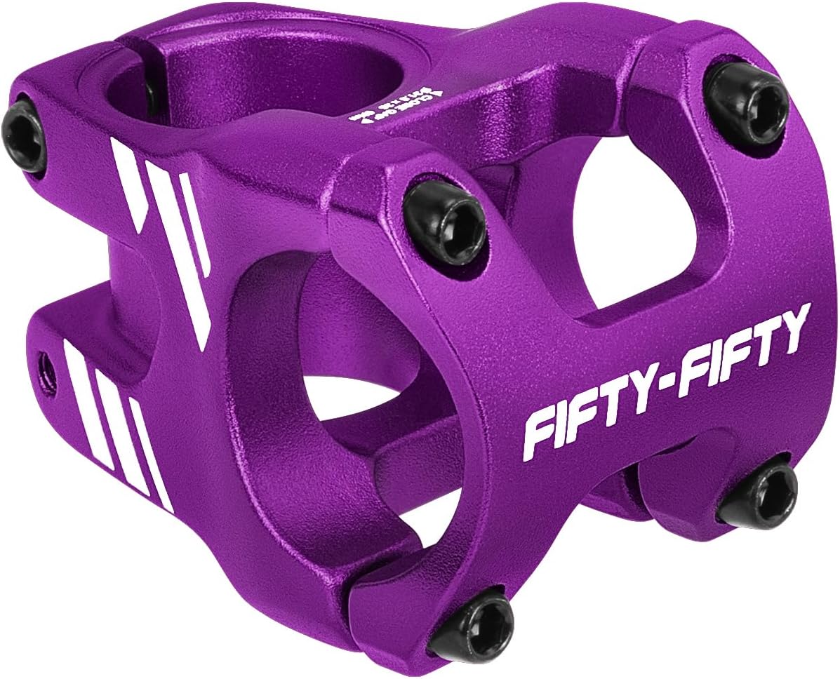 FIFTY-FIFTY Mountain Bike Stem, Aluminum Alloy Short MTB Stem, Suitable for 1-1/8 Steer Tube 31.8mm Bicycle Handlebar, Fits for All Mountain, Endure, Downhill, Freeride