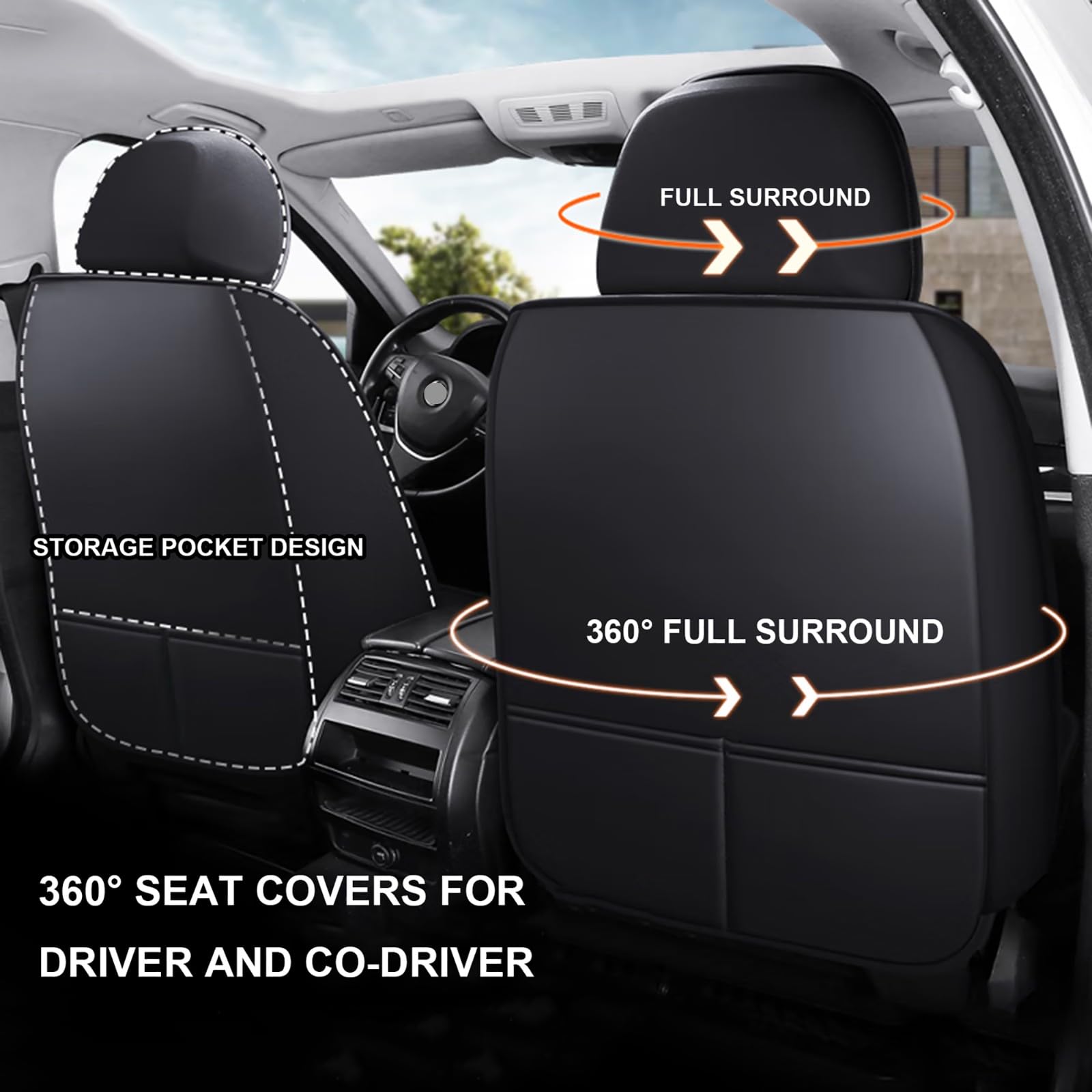 FIENZA Coprisedili per Dacia Duster 2026 5 Posti Universali Auto Accessori,Similpelle Impermeabile Copri Sedili Auto Traspirante Anti-graffio,Compatibili Airbag Laterali,Facile Installazione(Marrone)