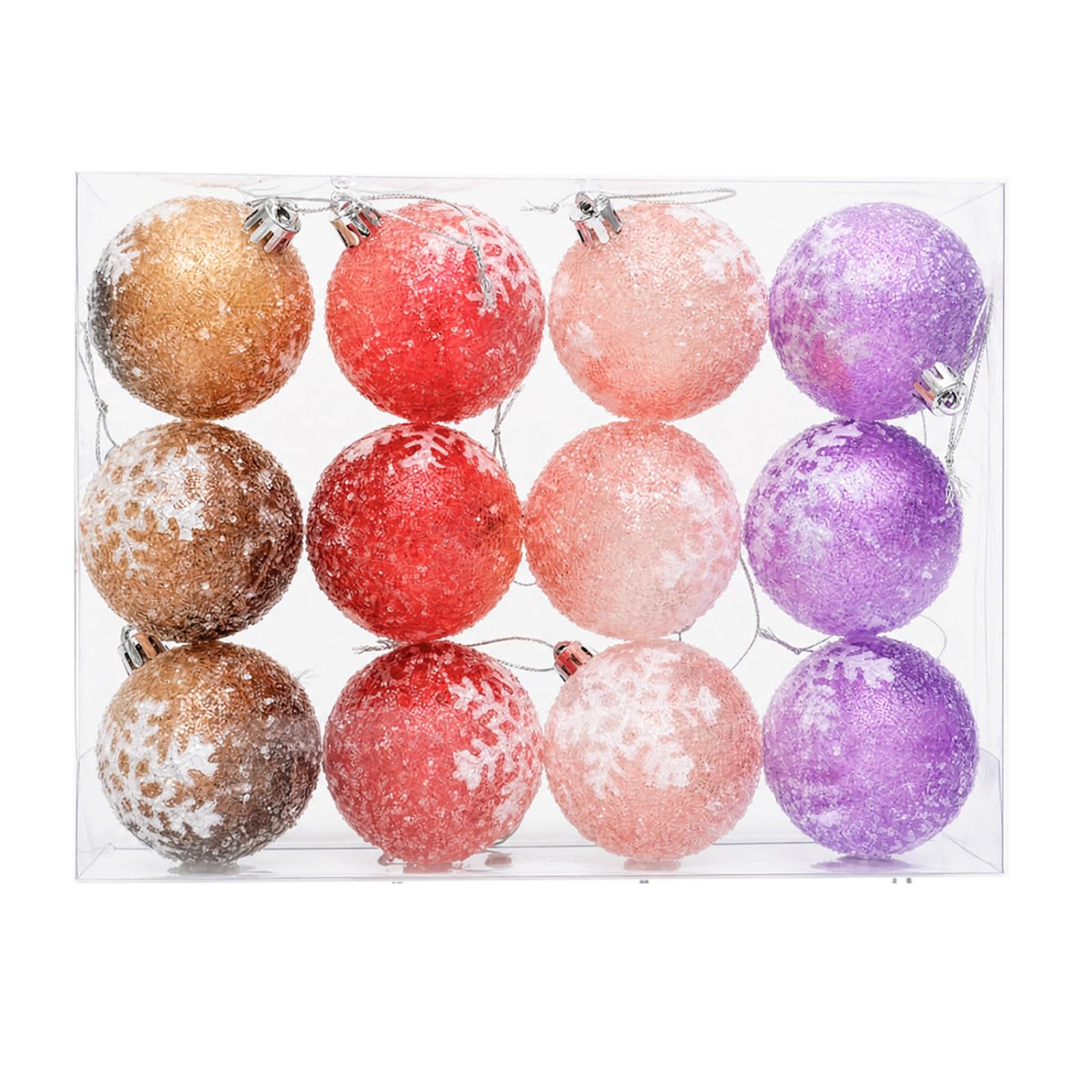 NVOQILIN 12Pcs Sturdy Christmas Decor Ball with Reflective Glittering Finish for Long Time Seasonal Use Christmas Decorations