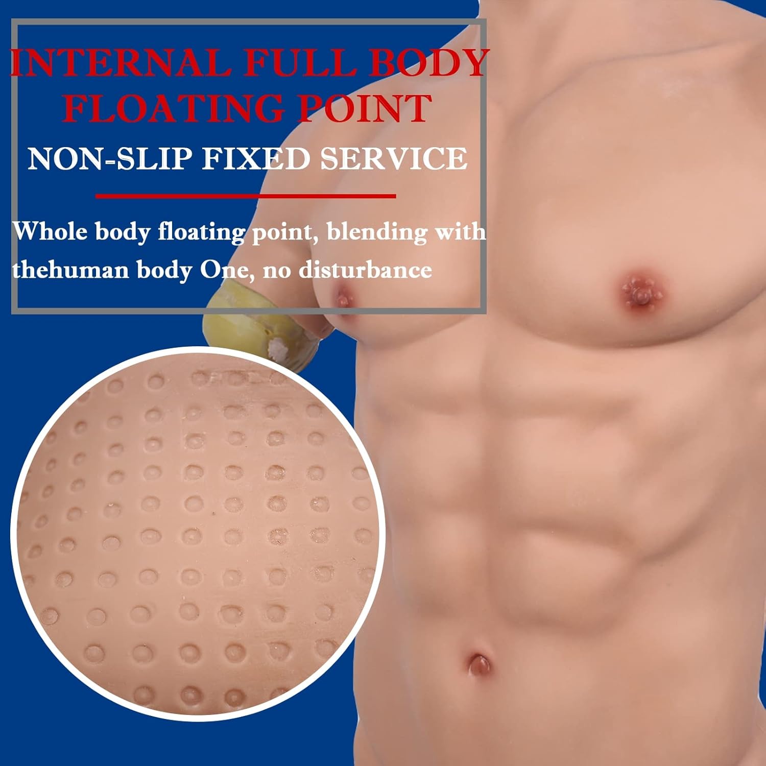 Silicone Half Body Muscle Suit High Collar Abdominal Muscle Simulation Skin Shaper for Cosplay Makeup Halloween Props