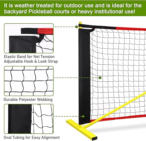 Miniatura 3 de TOBWOLF Red de repuesto de pickleball de 22 x 3 pies, soporte de bolas para redes de pickleball, soporte de red de pickleball para poste oficial