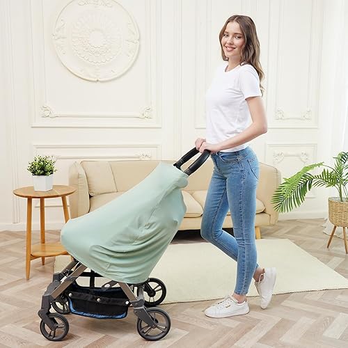 Miniatura 2 de Funda transpirable para asiento de automóvil para bebés, funda de lactancia suave, multiusos, perfecta para alimentar, viajar (paquete de 2)