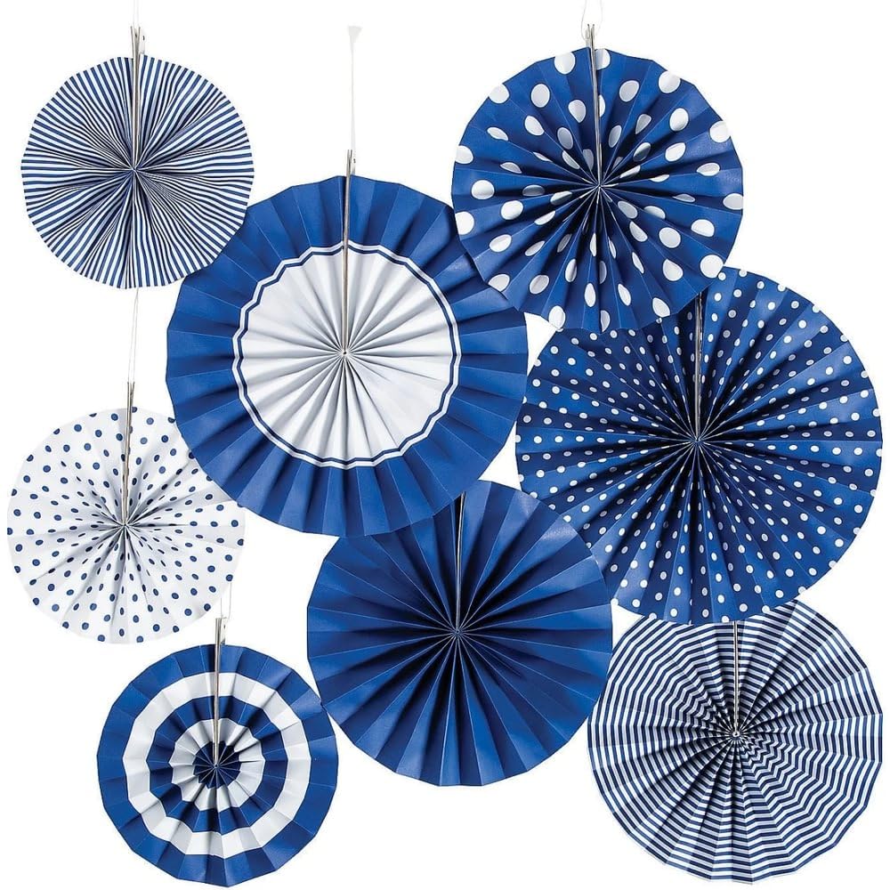 Ventilateur de papier bleu cobalt pour décoration de mariage et fête
