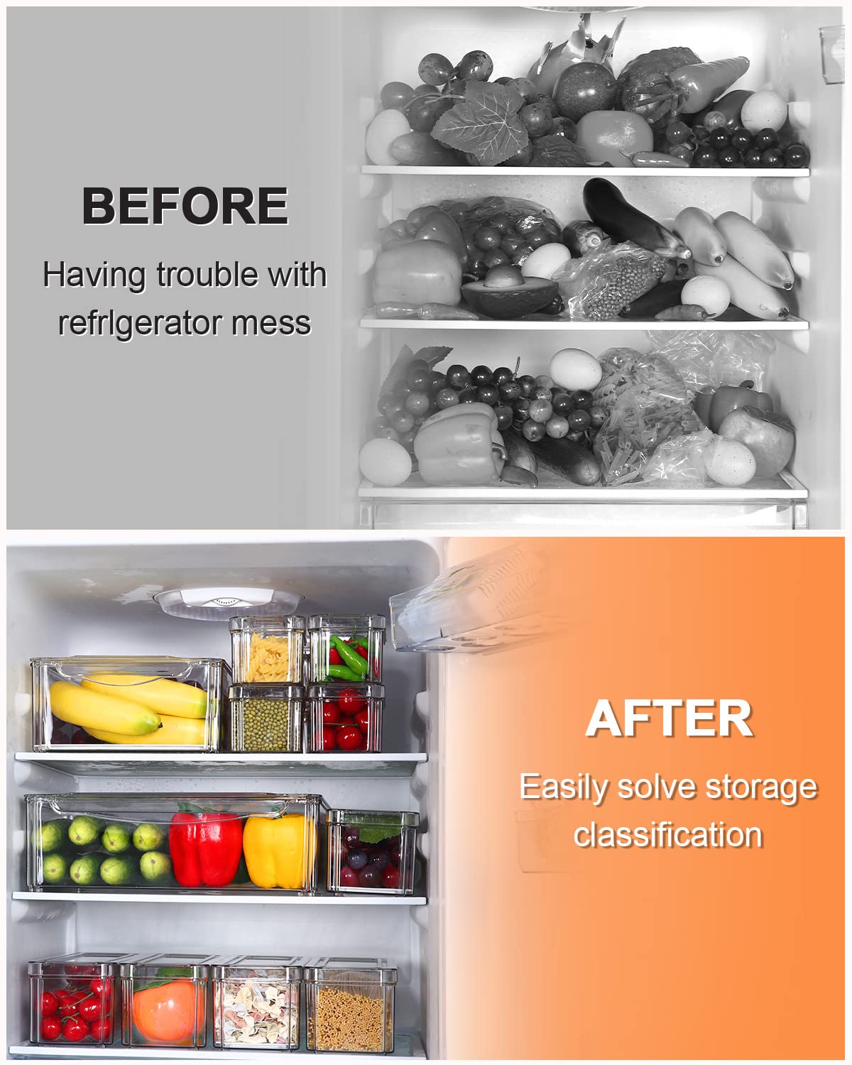 Organizer Per Frigorifero - Set Di 2 Cassetti Trasparenti Senza BPA - Foto 7