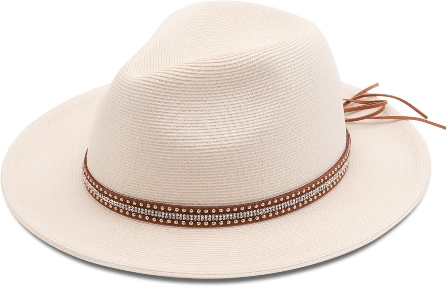 Pineapple&Star Sun Straw Fedora Beach Hat Fine Braid UPF50+ for Unisex