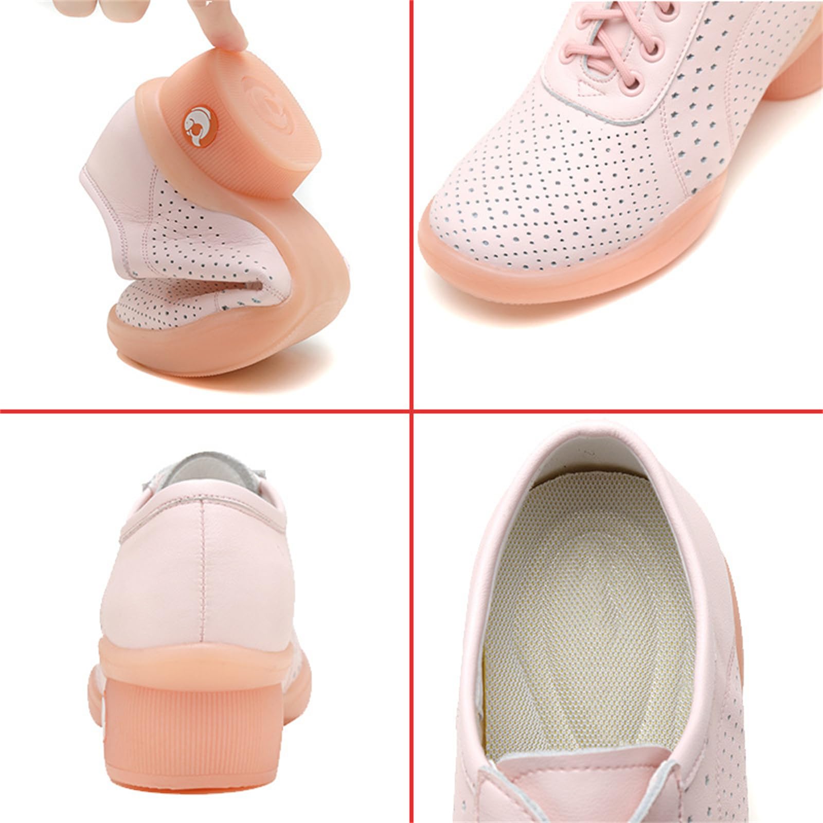 Damskie tenisówki do tańca z miękkim dnem cheerleaderek nowoczesne buty do tańca średni niski obcas oddychający