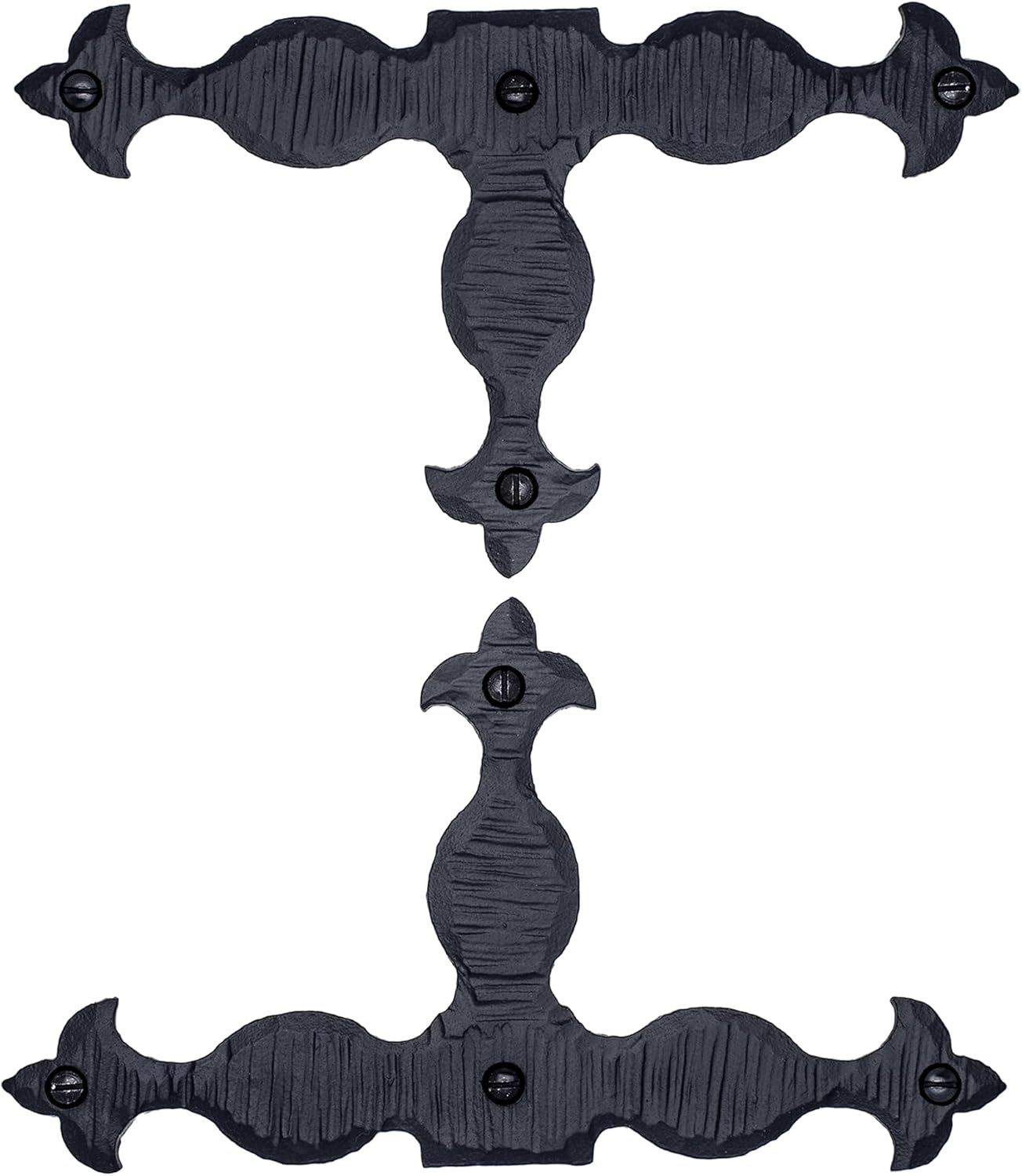 2 Pack 7 inch Decorative Corner Brackets Black T Bracket Decorative Corner Brackets Flat Angle Bracket Barn Door Hardware Ornamental Brackets The Sonora Series by Borderland Rustic Hardware