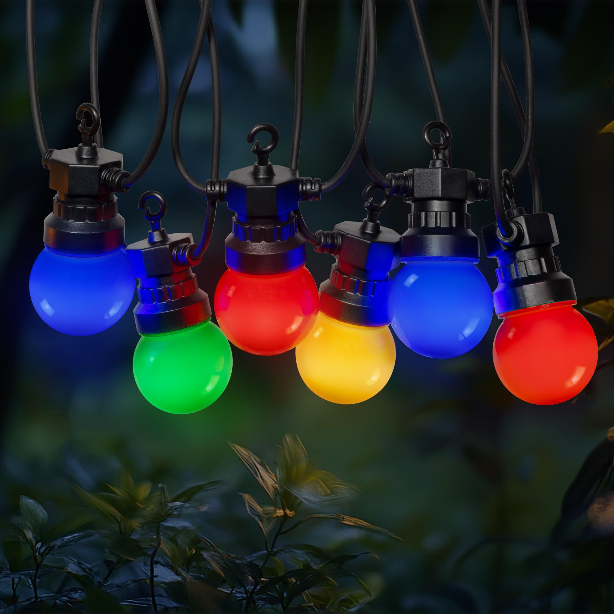 Guirlande Guinguette Multicolore 10M IP44 - Guirlande Lumineuse Exterieure 10 Bulbes Bleu Rouge Jaune Vert pour Terrasse et Jardin
