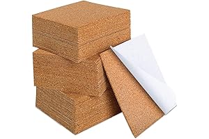Eight Zero Pieces of Four by Four Inch Self-Adhesive Cork Squares