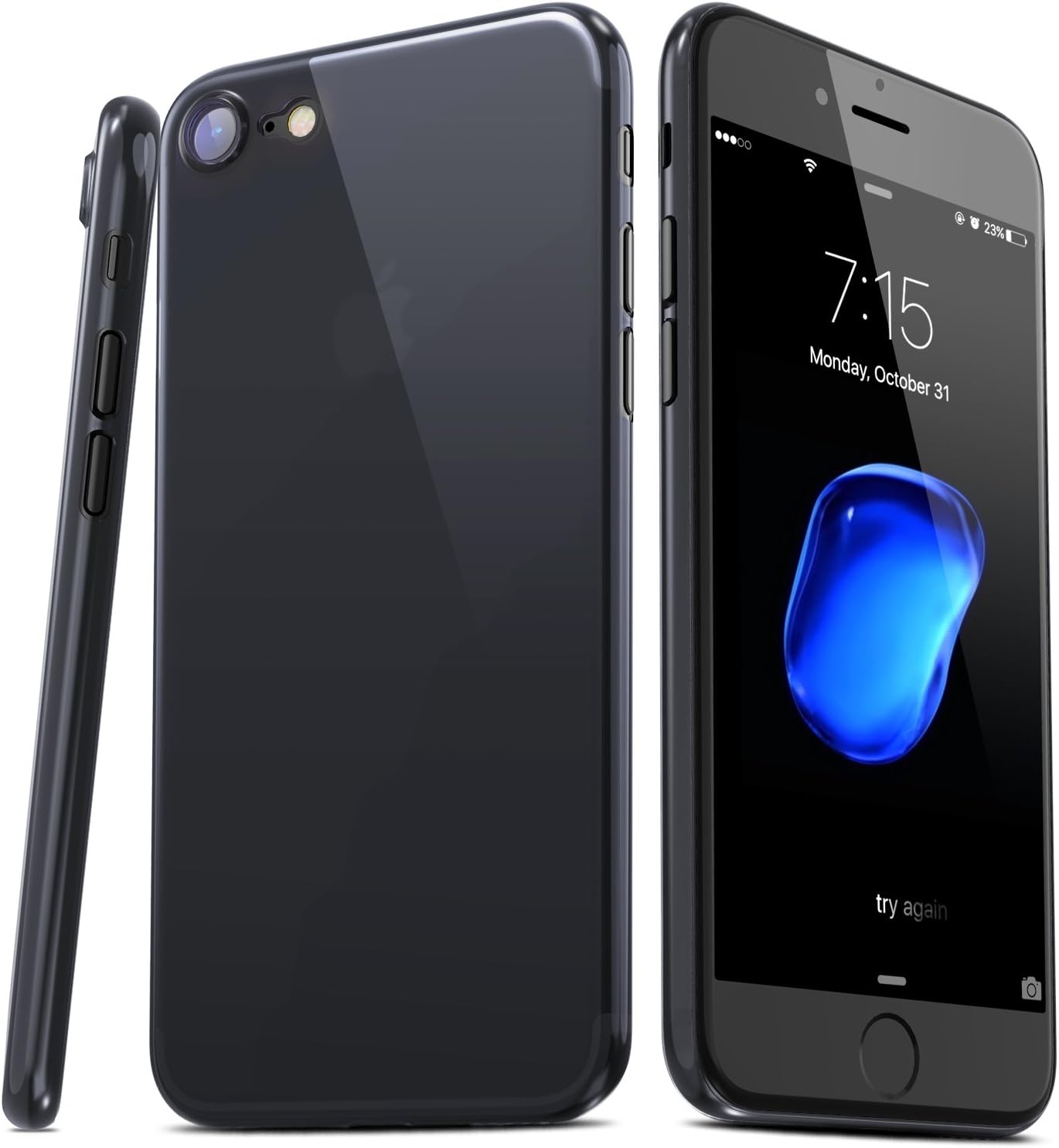 TOZO for iPhone 7 Case iPhone 8 Case PP 0.35mm World's est Protect Hard Case Semi Transparent Light Weight 4.7 inch. Jet Black