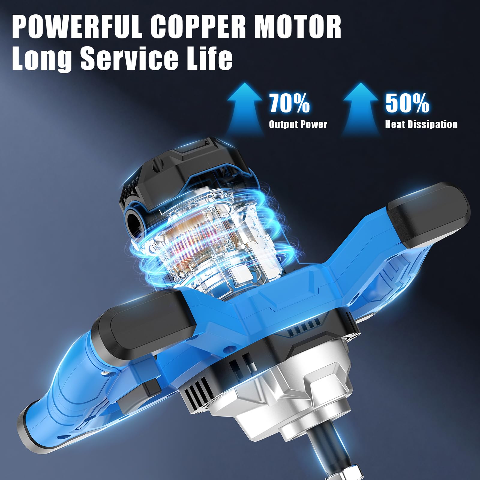 AZZUNO Electric Cement Mixer - Powerful Handheld Mixer -3