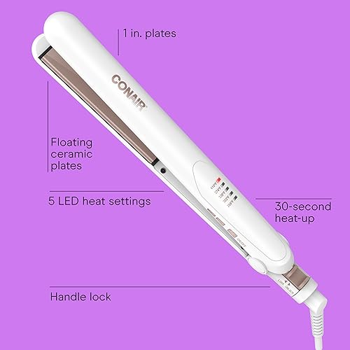 Miniatura 9 de Conair Plancha plana de cerámica doble, alisador de pelo de 1 14 pulgadas