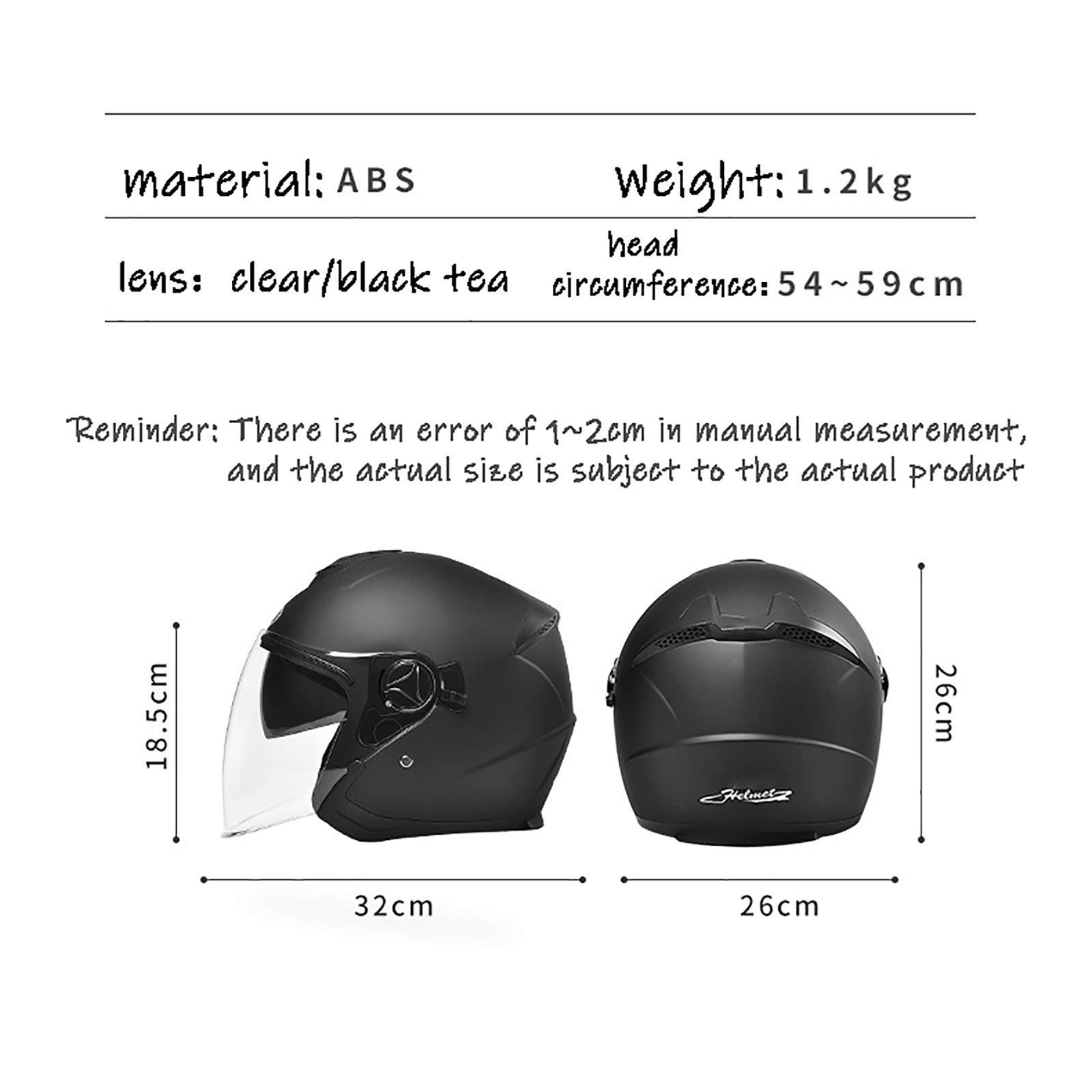 Casque Moto Jet Bluetooth Ouvert ECE Homologué Avec Double Visière Anti-Buée - 55-60CM