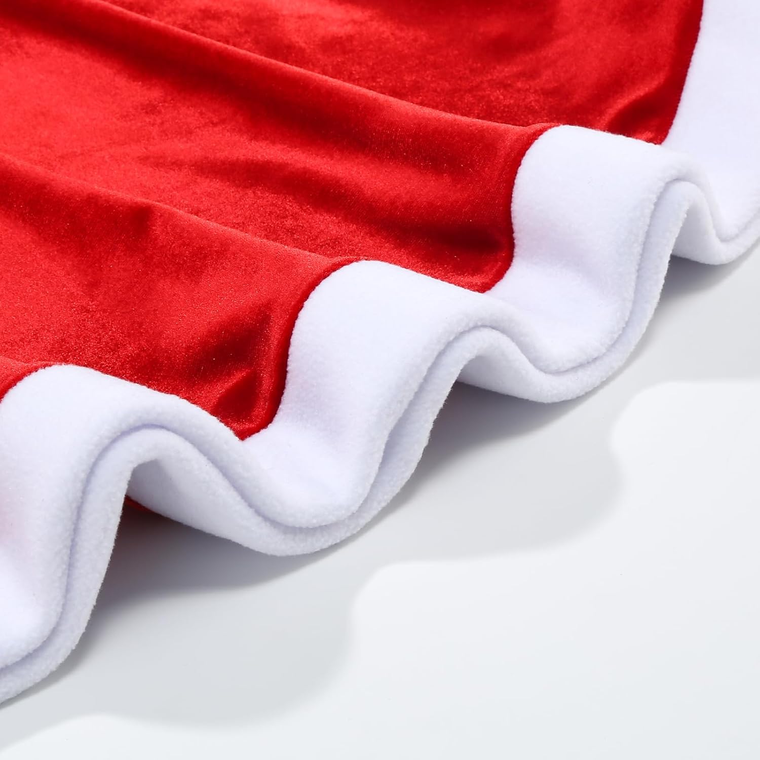 Christmas Girl Costume Red Velvet Sleeveless Dress Family Gathering Party Dress with Hooded Belt - Image 4