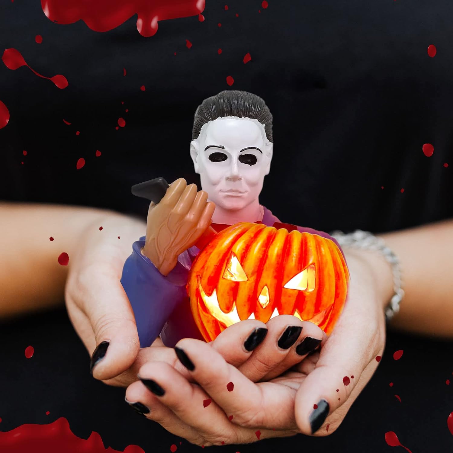 Michael Myers Statue, Light Up Led Horror Movie Figure Decor Halloween Animatronic Decorations, Horror Movie Merchandise for Home Outside Yard Lawn Garden (Michael Myers) - Image 7